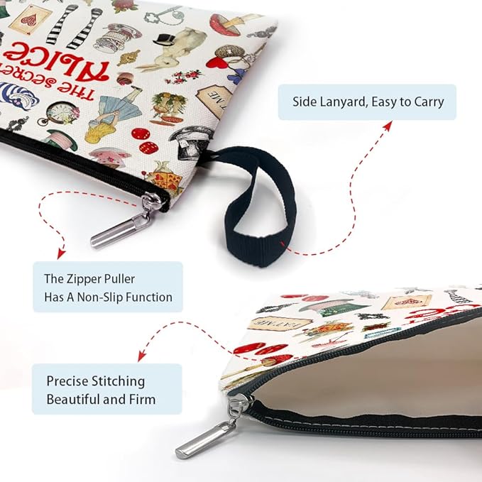 ZHANTUONE Fairy Tale Funny Cosmetic Bag keychain pendant Set, for Travel Toiletry Zipper Storage Pouch Makeup Bag, Motivational Gifts for Friends Coworker Bestie BBF, Movie Lover Fairy Tale Fans