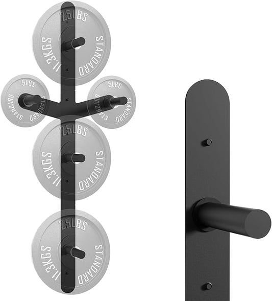 Weight Plate Storage Rack, Wall Mounted Bumper Plate Weight Rack Storage, Space Saving Strength Training Plate Trees for Garage Home Gym Strength Training, Load Up to 700 LBS, 3-Peg, Fit 2" Plates