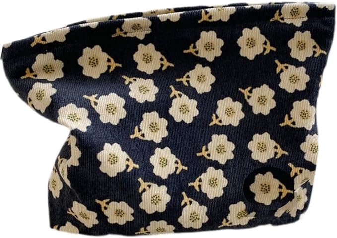 Cosmetic Bags for Women Makeup Bag Large Capacity Purse Travel Toiletry Zipper Storage Pouch Make up Brushes Organizer for Gifts (Black, Flower)