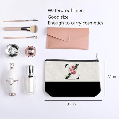 Initial Makeup Bag, Personalized Gifts for Women, Personalized Makeup Bag, Bridesmaid Gifts, Cosmetic bags for Women (Letter Z)