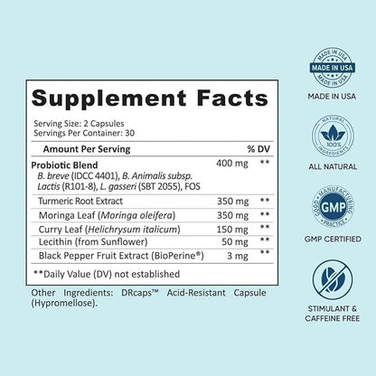 BB Company Provitalize | Probiotics for Women Digestive Health, Menopause, Joint Support | Sexy Midsection Curves, Bloat | Turmeric Curcumin Moringa | Packaging Vary | 60 Ct