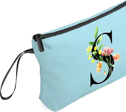 SEAMOON Women Birthday Unique Bride to be Bridal Shower Initial Gifts for Mom Sister Friend Her Teacher Aunt Makeup Cosmetic Bag with Mirror Mothers Day Christmas Graduation S
