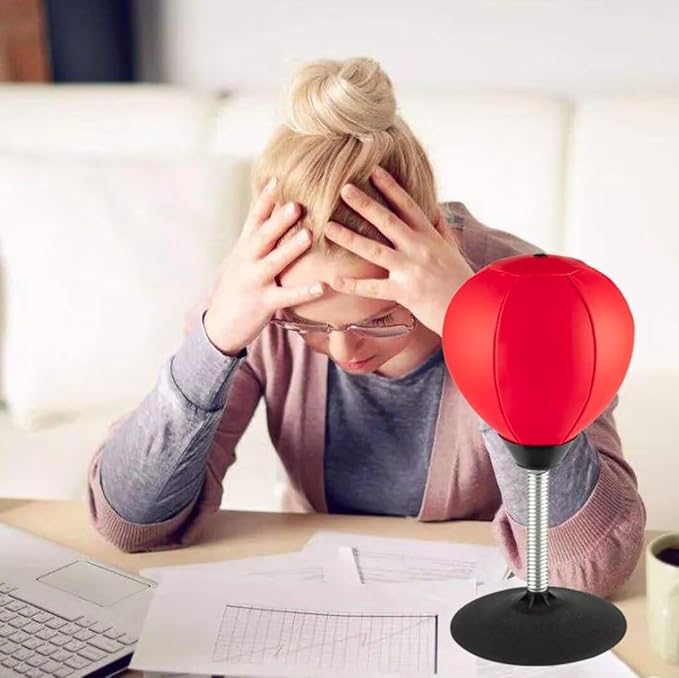 Stress Buster Desktop Punching Bag - Suctions to Your Desk, Heavy Duty Stress Relief Ball, Funny Gifts for Boss or Coworker, Perfect for Kids and Adults, Easter