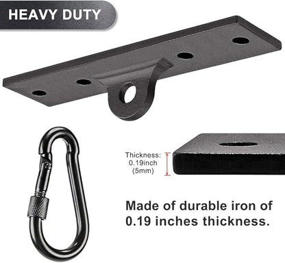 Dolibest Heavy Bag Hangers Brackets, Punching Bag Hangers, Heavy Bag Ceiling Mount with Carabiner for Body Weight Strength Training Systems, Aerial Yoga Swing & Hammock, Resistance Band