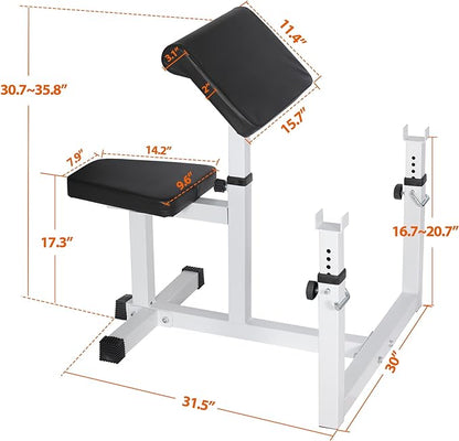ANT MARCH Preacher Curl Weight Bench Seated Arm 450lLBS