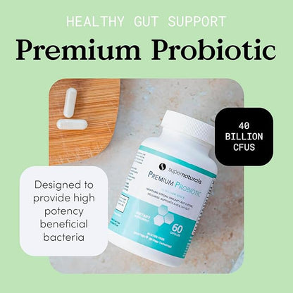 Premium Probiotics, 40 Billion CFU Probiotics for Digestive Health, Made with MAKTrek Bipass Technology, Women & Mens Probiotics for Gut Health, 60 Probiotic Capsules
