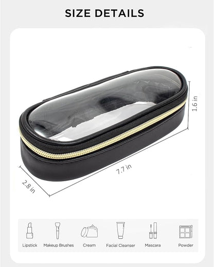 Christmas Gifts Clear Makeup Brush Holder, Travel Makeup Brush Pouch Makeup Brush Bag Organizer Makeup Brush Travel Case with Zipper Waterproof Makeup Travel Case Cosmetic Bag for Women