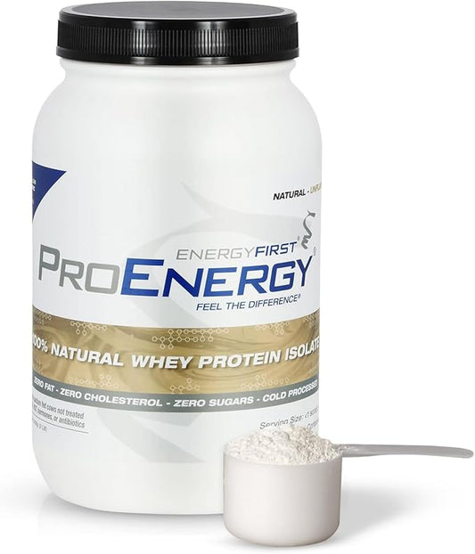 EnergyFirst Natural Grass Fed Whey Protein Isolate Powder, Unflavored Protein Powder, ProEnergy Protein Shake for Meal Replacement & Post Workout Recovery, Non-GMO, Sugar & Gluten Free 36 Servings