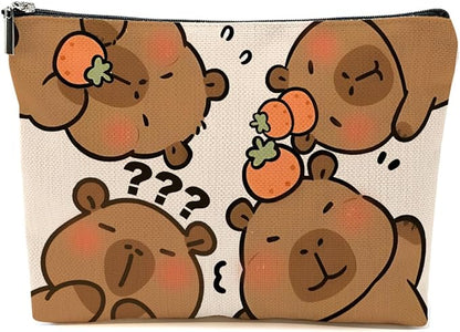 Capybara Makeup Bag, Capybara Gifts for Women, Capybara Lovers Cosmetic Bag Travel Organizer Bags Makeup Pouch, Capybara Stuff Animal Lovers Gifts for Girls Girlfriend Christmas birthday Gifts
