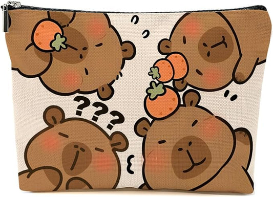 Capybara Makeup Bag, Capybara Gifts for Women, Capybara Lovers Cosmetic Bag Travel Organizer Bags Makeup Pouch, Capybara Stuff Animal Lovers Gifts for Girls Girlfriend Christmas birthday Gifts