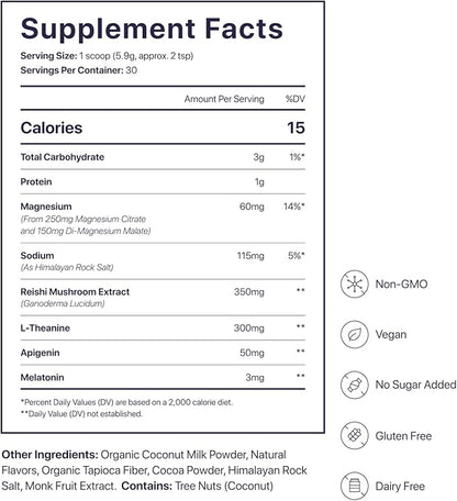 Beam Dream Sleep Powder, Sleep Aid, Sleep Aids for Adults, Contains Magnesium, Melatonin, L Theanine, Apigenin, Natural Sleep Supplement, Vegan, Non GMO, Dairy Free, 3rd Party Tested, 30 Servings