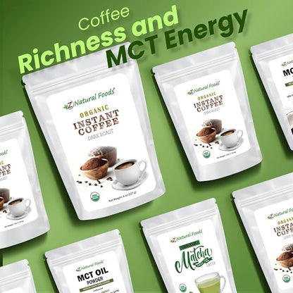 Organic Instant Coffee Powder, Dark Roast Delight, Rich in Immune-Supporting Antioxidants, Boosts Mood, Energy, and Memory, Enjoy Hot Or Iced, Gluten-Free, Vegan, Non-GMO, 3 lb.