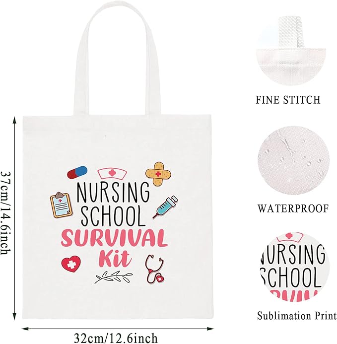 WCGXKO Nurse Gift Nurse Cosmetics Gift Nursing School Survival kit Gift for RN CNA LPV BSN LVP (NURSING SCHOOL tote)