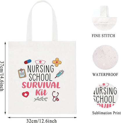 WCGXKO Nurse Gift Nurse Cosmetics Gift Nursing School Survival kit Gift for RN CNA LPV BSN LVP (NURSING SCHOOL tote)