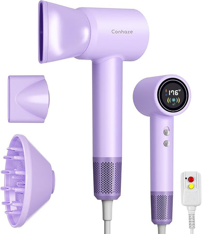 Diffuser Hair Dryer, Professional Ionic Blow Dryer with Diffuser for Curly Hair, 110000 RPM Brushless Motor High Speed Hairdryer Blowdryer for Women Men Home Salon Travel,Thermo-Control Low Noise