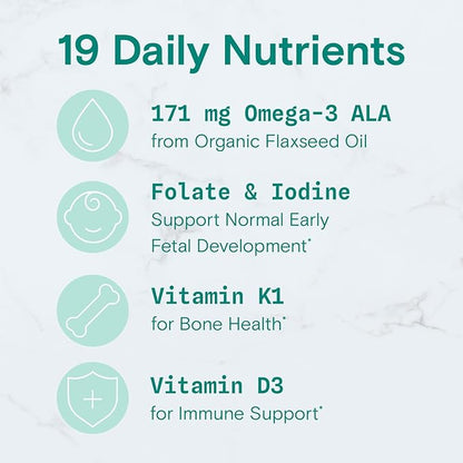 SmartyPants Organic Prenatal Vitamins for Women, Multivitamin Gummies: Biotin, Methylfolate, Omega 3 (ALA), Vitamin D3, C, Vitamin B12, B6, Vitamin A, K2 & Zinc, Vegetarian, 120 Count (30 Day Supply)