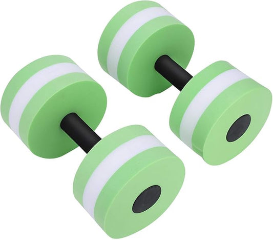 Foam Dumbbell, Float Bodybuilding 2PCS Barbell, for Body Shaping Aerobic Exercise Devices Loseweight Dumbbell Set(green)
