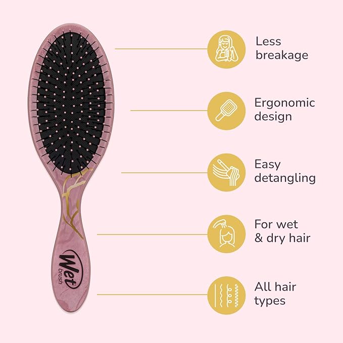 Wet Brush Disney Original Hair Detangler, Belle (Elegant Princess), Ultra-Soft IntelliFlex Bristles, Detangling Brush Glides Through Tangles (Wet Dry & Damaged Hair), Women & Men