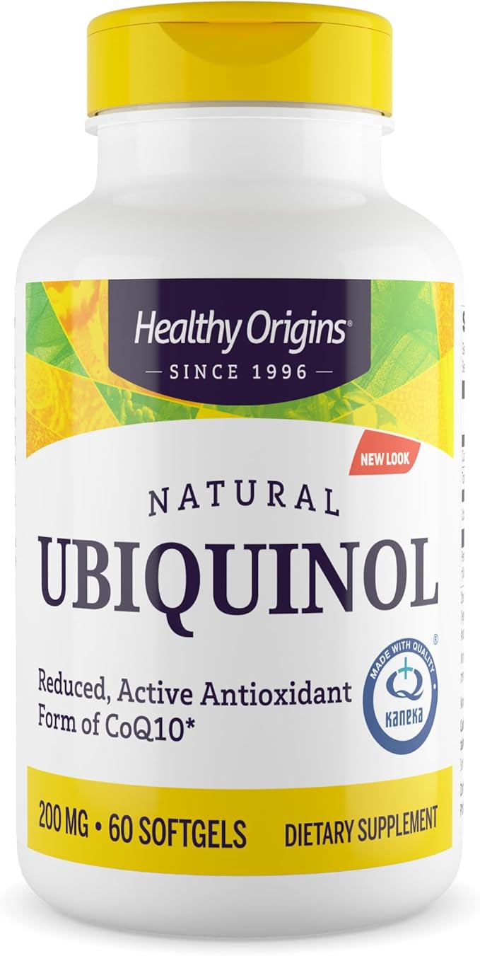Healthy Origins Ubiquinol (Active Form of CoQ10), 200 mg - Activated Form of CoQ10 - Kaneka Ubiquinol Supplements for Heart Health & Antioxidant Support - Gluten-Free & Non-GMO - 60 Softgels