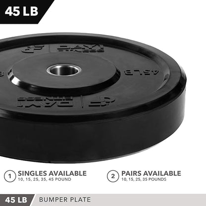 Day 1 Fitness Olympic Bumper Plate 2” – 5 Weight 10lbs to 45lbs -