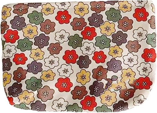 Cosmetic Bags for Women Makeup Bag Large Capacity Purse Travel Toiletry Zipper Storage Pouch Make up Brushes Organizer for Gifts (Flowers, Colorful)