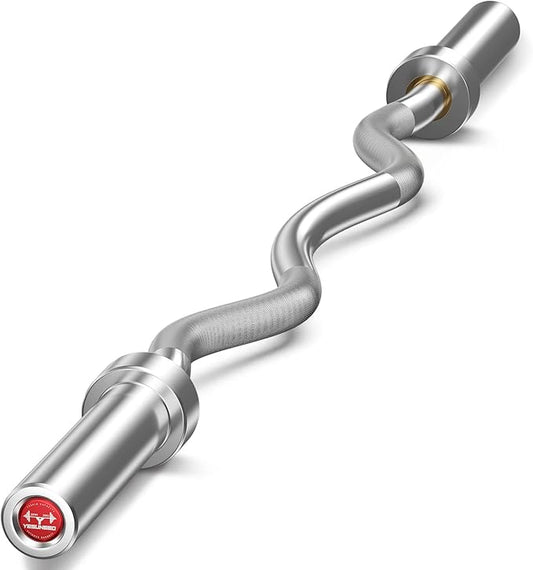 Olympic Barbell EZ Bar Curl Bar 4ft/5ft/7ft 2 Inch (300lb/330lb/400lb/700lb/1000lb/1500lb)