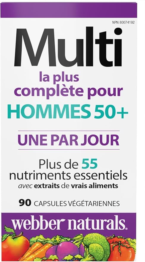 Webber Naturals Men's 50+ Most Complete Multi, 90 Vegetarian Capsules