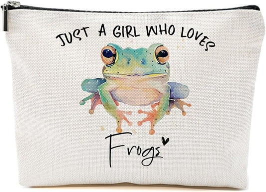 Frog Gifts for Woman Makeup Bag Frog Stuff Frogs Lovers Cosmetic Bag Travel Organizer Bags Makeup Pouch, Christmas Birthday Animal Lovers Gifts for Women Girls Friends