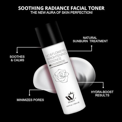 WBM Skincare Beauty Kit -Facial Cleanser & Facial Moisturizer for Sensitive Skin, Witch Hazel Facial Toner with Aloe Vera Formula, Anti-Aging Night Cream for Daily Cleansing & Refreshing Skin