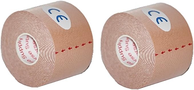 Kinesiology Tape Pro, Athletic Waterproof Muscle Support Adhesive Kinesio Sport Tape for Athletes 2 inches x 16.4 feet, 2 Rolls, Beige