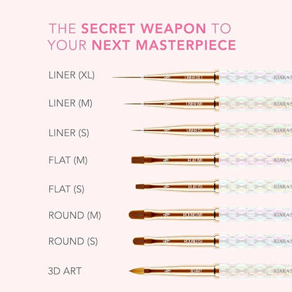 Kiara Sky Nail Art Brush Collection | Set of 8 Brushes