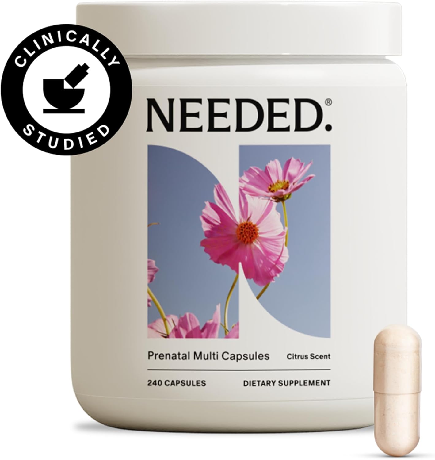 Needed. Multivitamin with Choline Capsules for Prenatal, Pregnancy, Breastfeeding, Postpartum | Expertly-Formulated & Third-Party Tested| 30-Day Supply