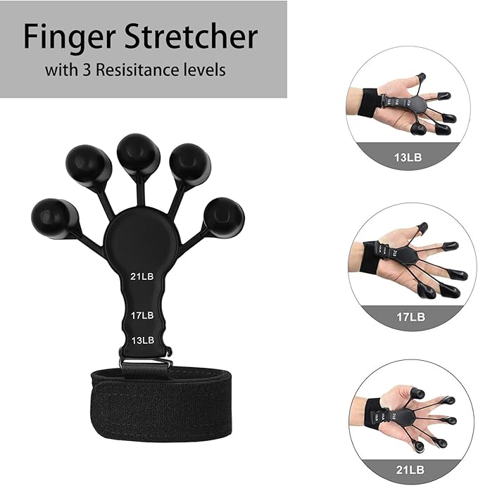 Grip Strength Trainer Kit (5 Pack) with Finger Exerciser
