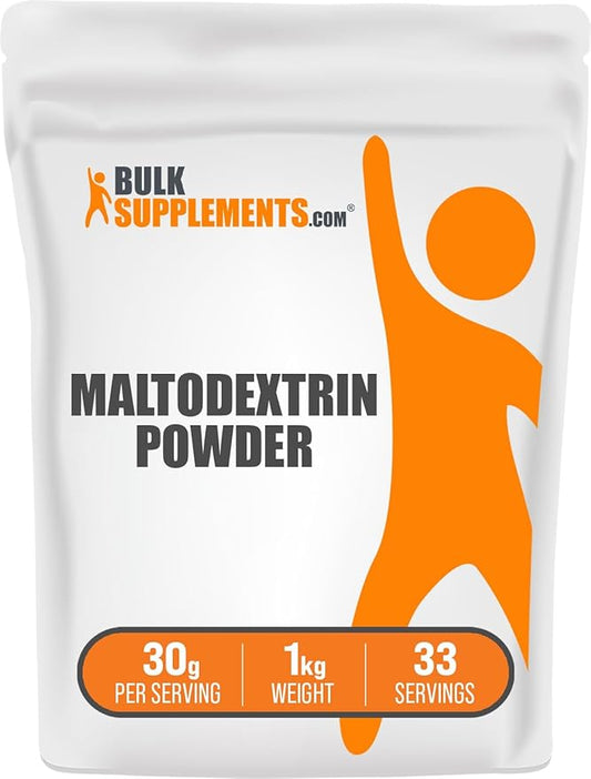 BulkSupplements.com Maltodextrin Powder - Maltodextrin Supplement for Energy Boost, Maltodextrin Food Grade - Unflavored & Gluten Free, 30g per Serving, 1kg (2.2 lbs) (Pack of 1)