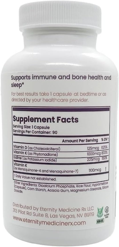 Vitamin D3 + K2 Supplement – Bone, Heart, and Immune Support – 90 Capsules
