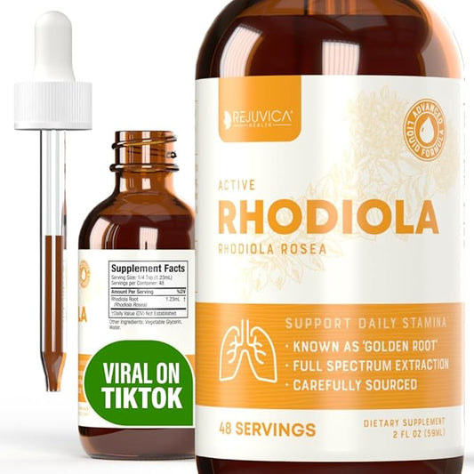 Active Rhodiola - Rhodiola Root Extract with Natural Occuring Rosavins, Liquid Delivery for Better Absorption - Supports Energy Levels and Stress Relief