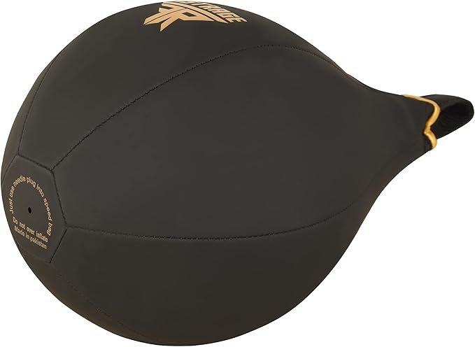 FISTRAGE Speed Bag Boxing Ball Leather MMA Muay Thai Training Punching Dodge Striking Kit with Free Hanging Swivel Workout Speedball Kicking Platform Equipment