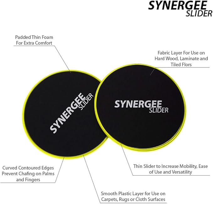 Synergee Core Sliders. Dual Sided Use on Carpet