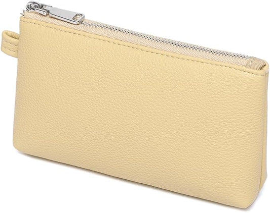 PU Leather Makeup Simple and Convenient Handbag Small Exquisite Storage Bag (Pu/Almond Yellow)