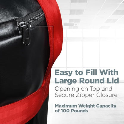 LoGest Boxing Bag - Hanging Punching Bag Sports Training Equipment - MMA, Karate, Judo, Muay Thai, Kickboxing - Hanging or Freestanding - Unfilled Max Capacity 100 Lbs - Heavy Punching Bag