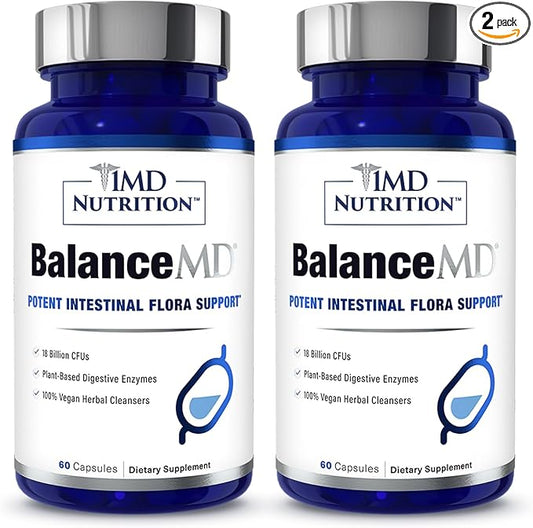 1MD Nutrition BalanceMD Vaginal Probiotics | Oregano & Caprylic Acid with Lactobacillus & Digestive Enzymes | Promotes Intestinal Flora Balance | 120 Capsules