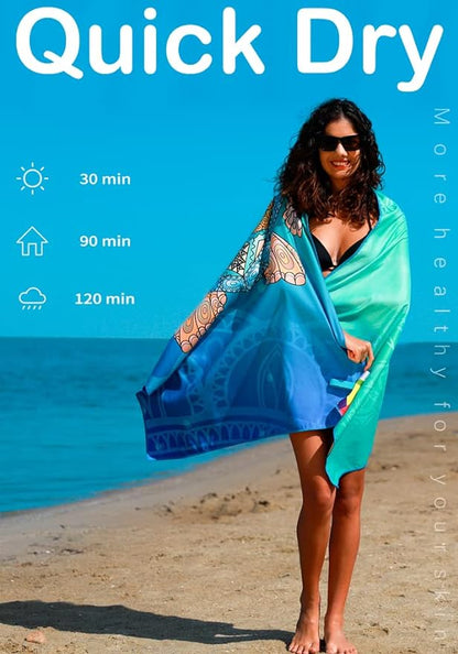 4 Pack Microfiber Lightweight Beach Towel Sand Free