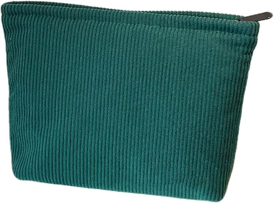 Cosmetic Bags for Women Makeup Bag Large Capacity Purse Travel Toiletry Zipper Storage Pouch Make up Brushes Organizer for Gifts (Corduroy, Turquoise)