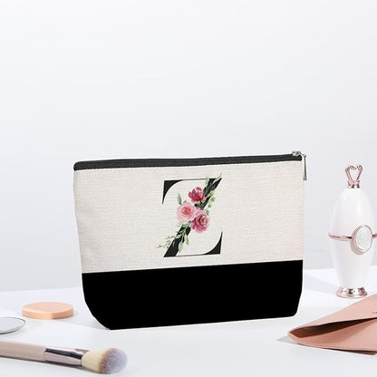 Initial Makeup Bag, Personalized Gifts for Women, Personalized Makeup Bag, Bridesmaid Gifts, Cosmetic bags for Women (Letter Z)