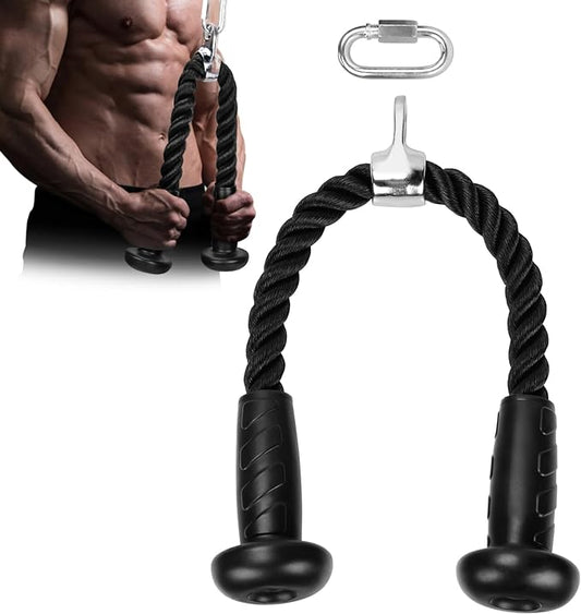 Hikeen Ergonomic Tricep Rope Cable Attachment with Anti-Slippery