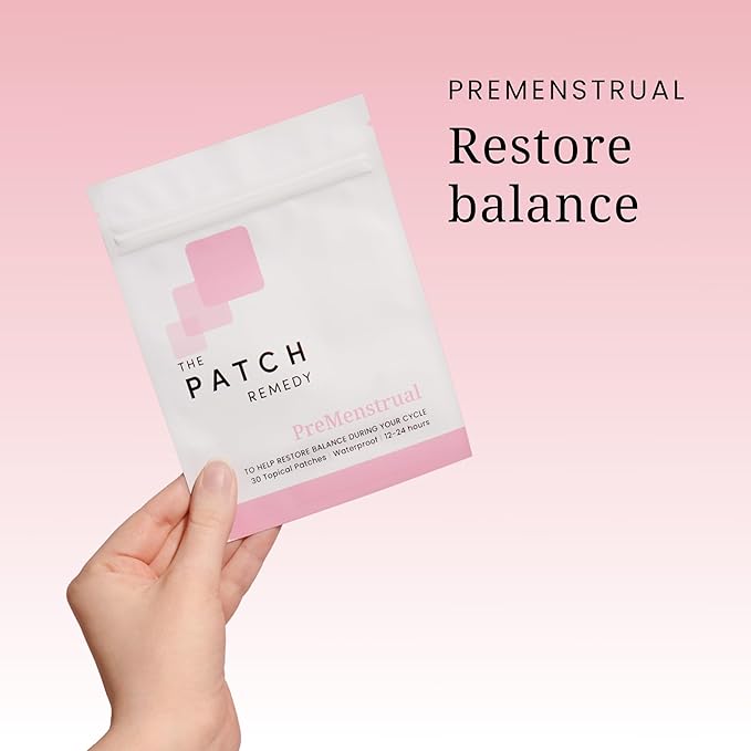 The Patch Remedy PreMenstrual Patch for Women - 30 Topical PMS Period Cycle Patches Containing Chasteberry Extract, Magnesium, Evening Primrose Oil, Dong Quai Extract, Curcumin, Vitamin B6 & E