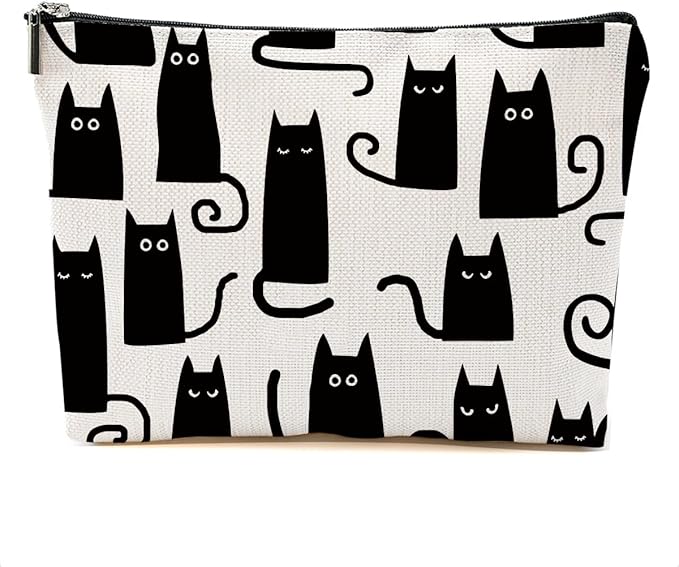 Cat Makeup Bag Cat Gifts Cosmetic Bag Cat Lover Gifts for Women Girls Friends Colleague Cat Themed Gifts Cat Stuff Travel Organizer Zipper Pouch Graduation Birthday Friendship Gifts