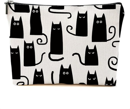 Cat Makeup Bag Cat Gifts Cosmetic Bag Cat Lover Gifts for Women Girls Friends Colleague Cat Themed Gifts Cat Stuff Travel Organizer Zipper Pouch Graduation Birthday Friendship Gifts