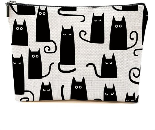 Cat Makeup Bag Cat Gifts Cosmetic Bag Cat Lover Gifts for Women Girls Friends Colleague Cat Themed Gifts Cat Stuff Travel Organizer Zipper Pouch Graduation Birthday Friendship Gifts