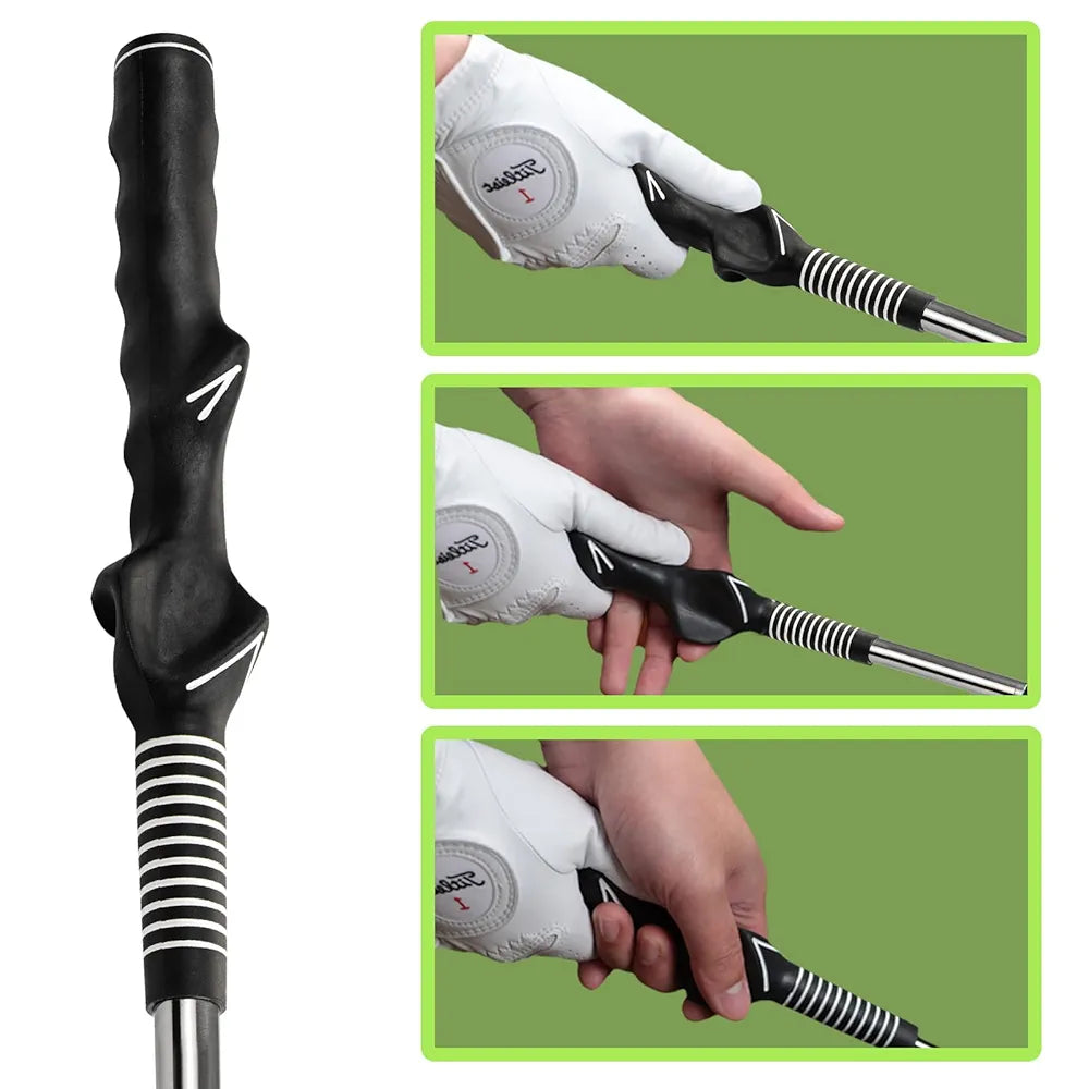 Retractable Golf Swing Training Aid, Golf Grip Trainer & Golf Swing Trainer for Warm-up, Right-Handed Golf Club for Indoor Practice, Golf Accessories - Strength & Tempo Training for Chipping Hitting